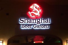 Shanghai Beer Garden Illuminated Channel Letter Sign located in Los Angeles, CA.