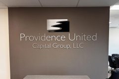 Providence United Capital Office Lobby Sign, Camarillo, CA