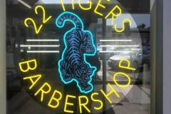 22 Tigers Barbershop Custom Neon Sign - Closeup, Ventura, CA