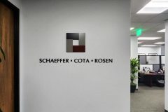 Schaeffer, Cota & Rosen Office Lobby Sign, Oxnard, CA