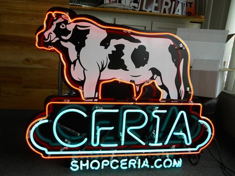 Bespoke neon signs – Ceria store in Ventura, California. This sign hung on the wall inside the store.