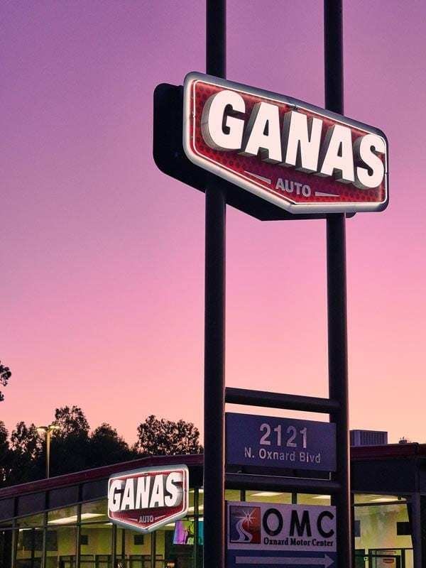 When Ganas Auto opened in Oxnard, we used the existing pole sign structure to make their signs.