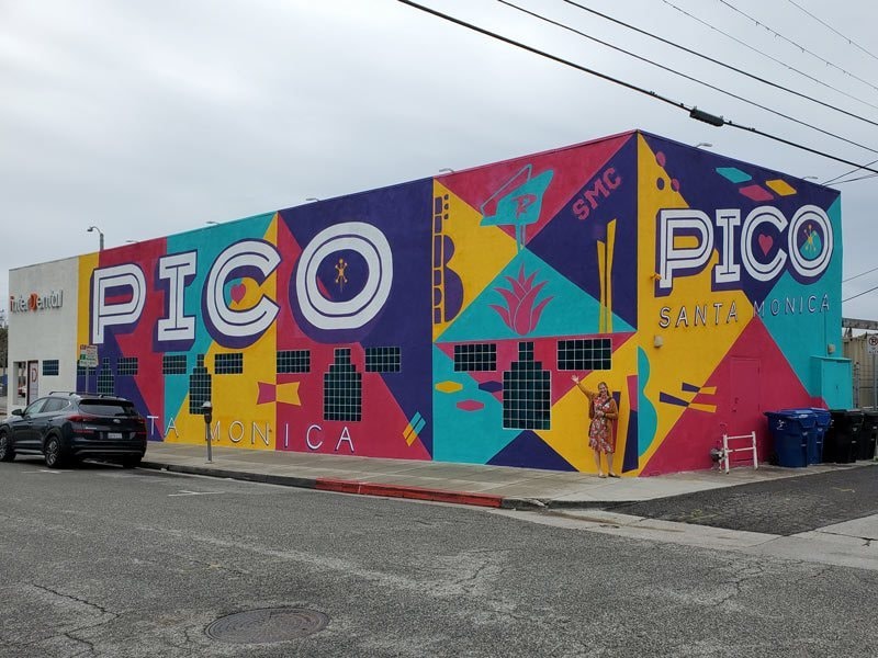 Hand-painted mural on Pico Blvd. in Santa Monica, California.