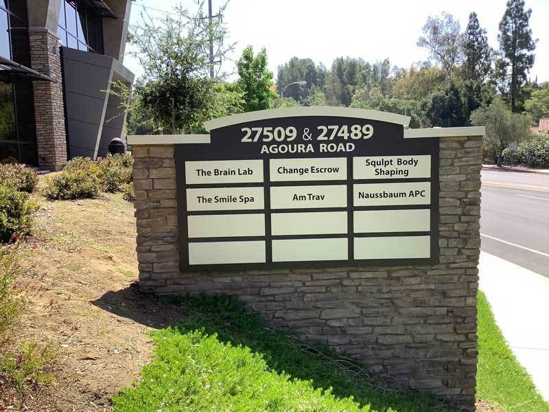 Property management signs can make a property feel upscale like this business complex in Agoura Hills, CA.