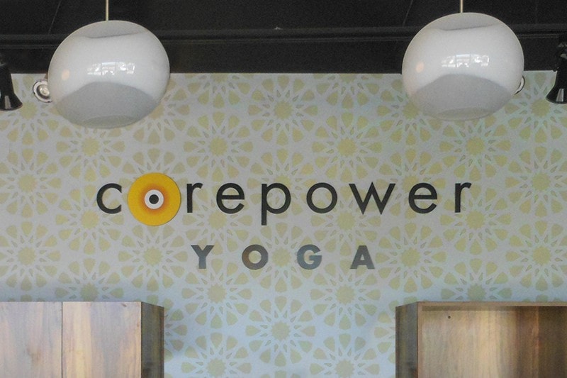Corepower Yoga indoor dimensional letter lobby sign in Thousand Oaks, California.