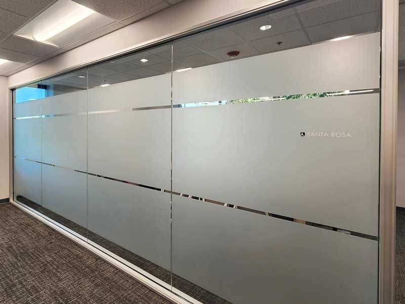 Resonant also has us add privacy glass to their conference rooms with the name in vinyl letters.