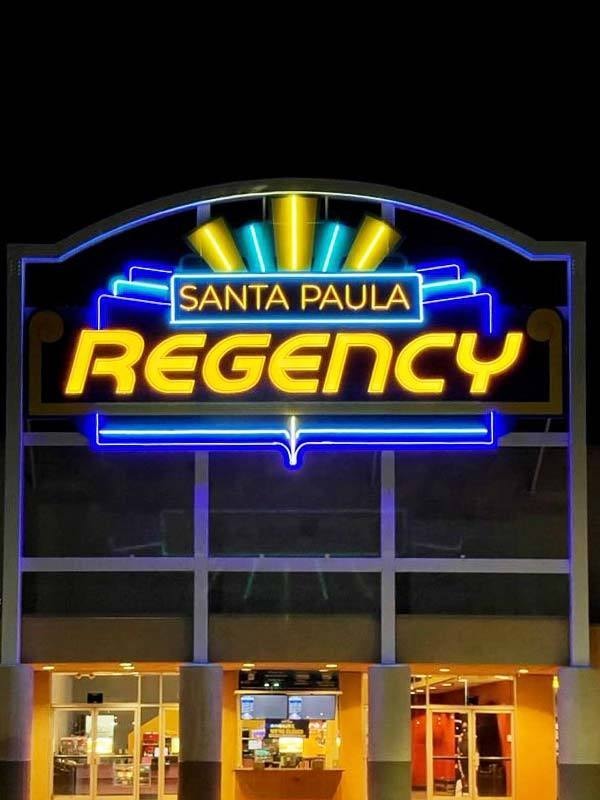 Types of signs, the Santa Paula Regency sign was made using LED neon.