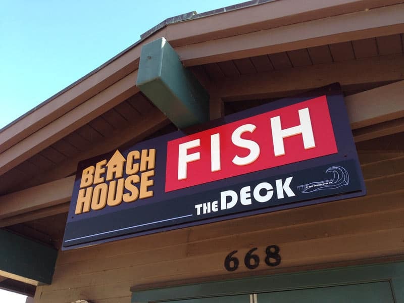 3D signs can handle the elements. This sign for Beach House Fish sits on the Ventura Pier right above the water.