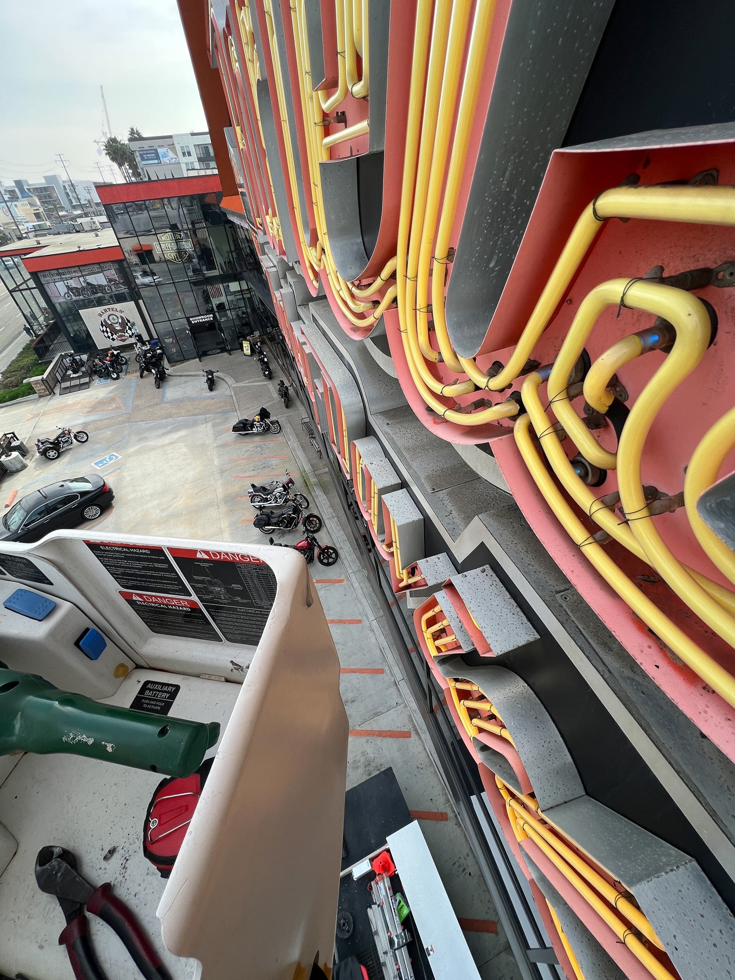 Neon sign repair in Marina Del Rey for Bartels' Harley-Davidson.